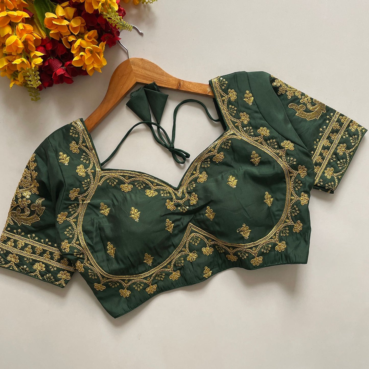 Heavy pure roman Silk ready made blouse