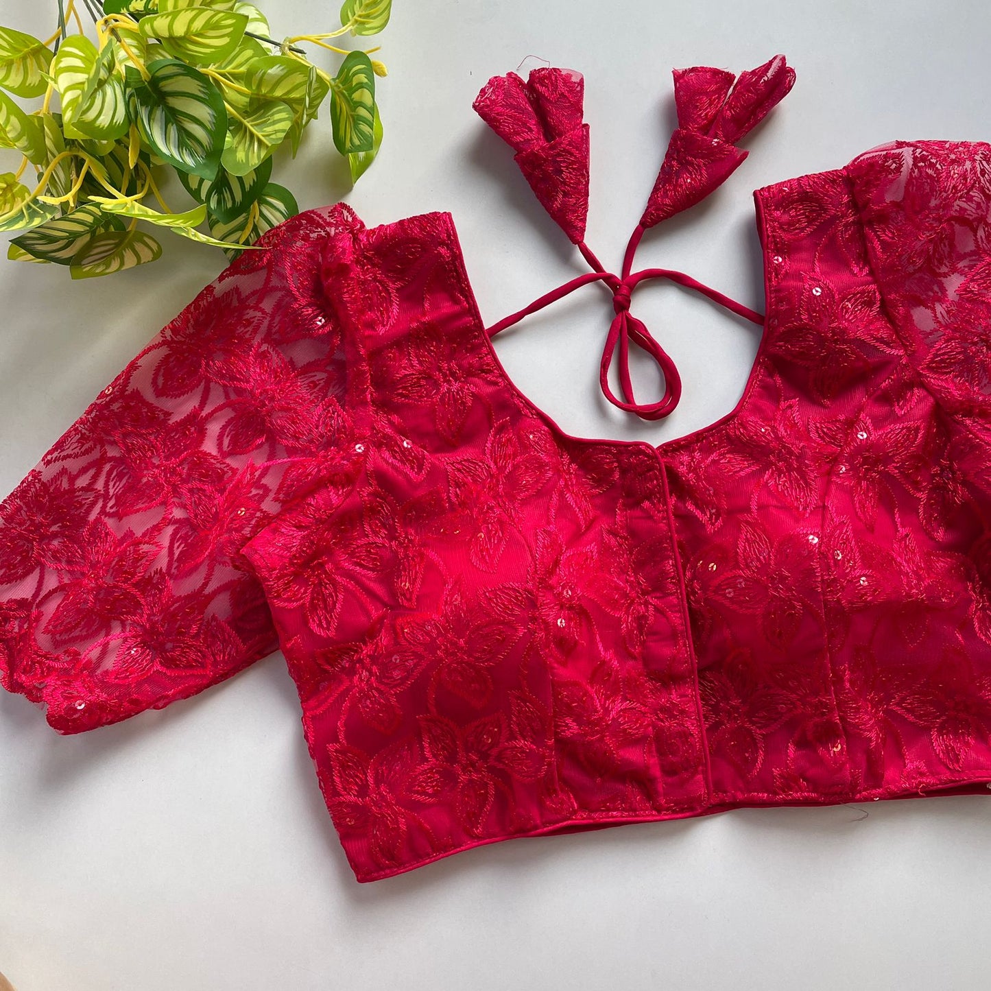 Heavy embroidery with beautiful handwork ready made blouse