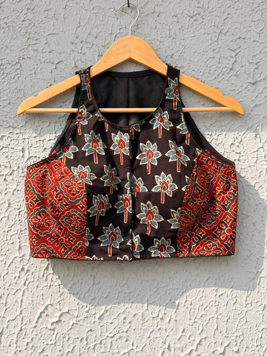 Pure ajrakh cotton designer blouse