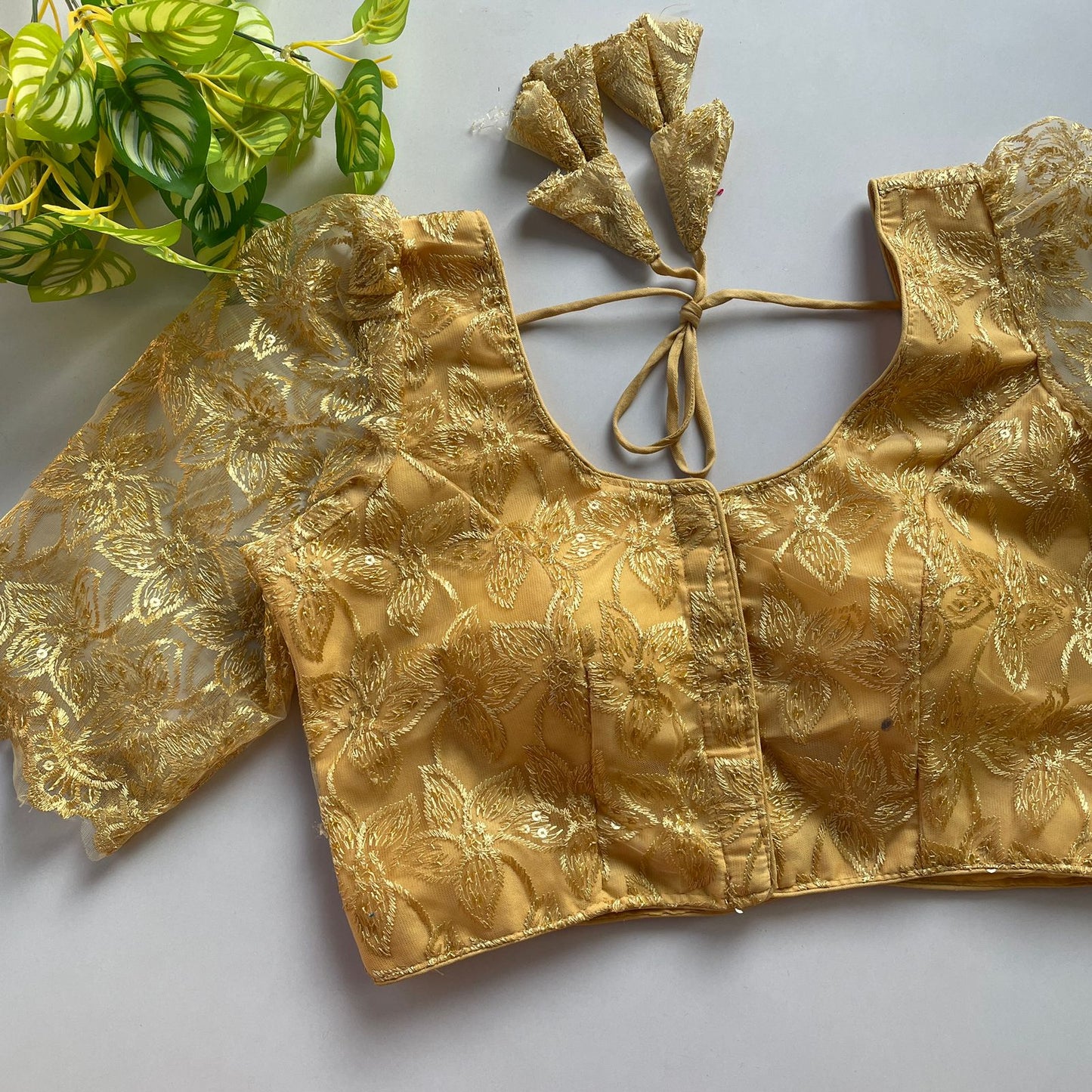 Heavy embroidery with beautiful handwork ready made blouse