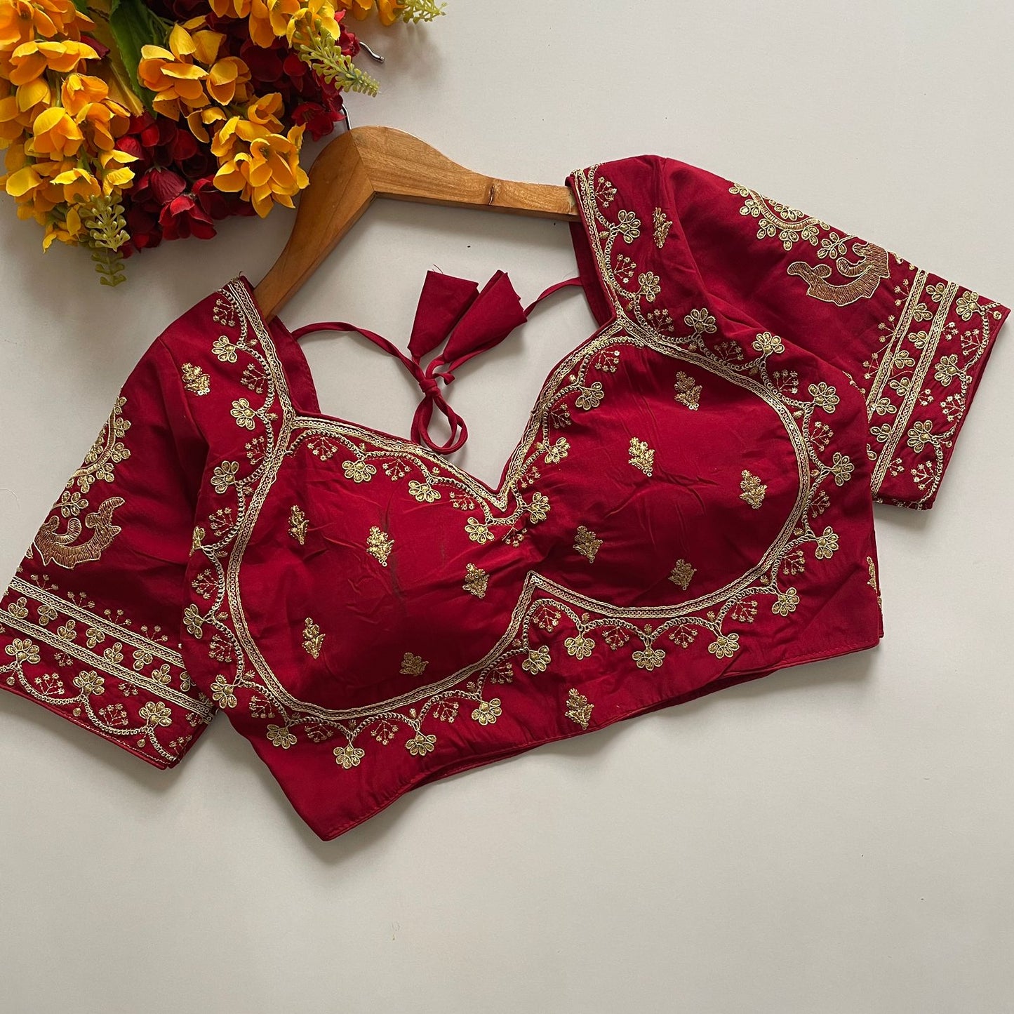Heavy pure roman Silk ready made blouse