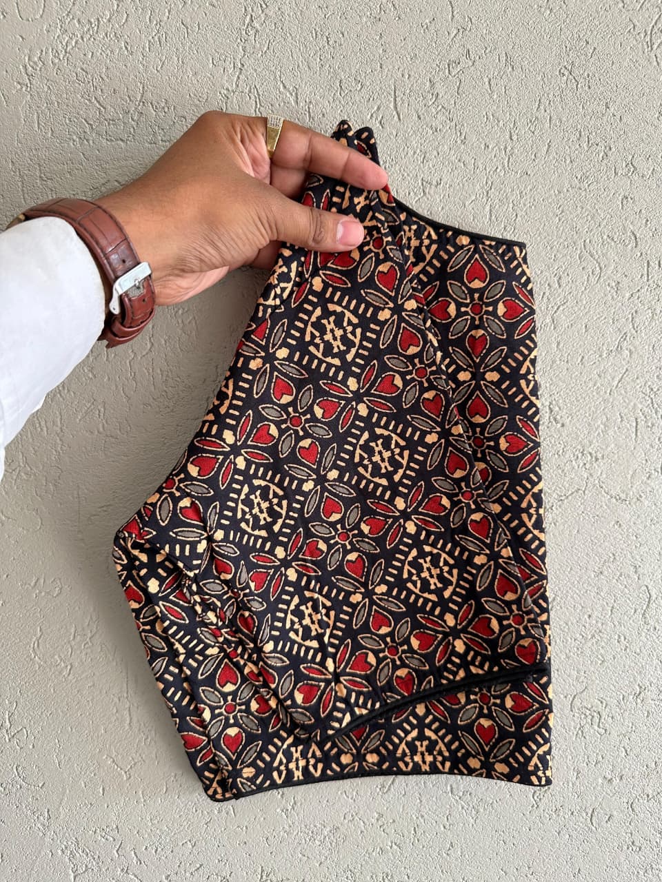 Pure Ajrakh Cotton ready made blouse