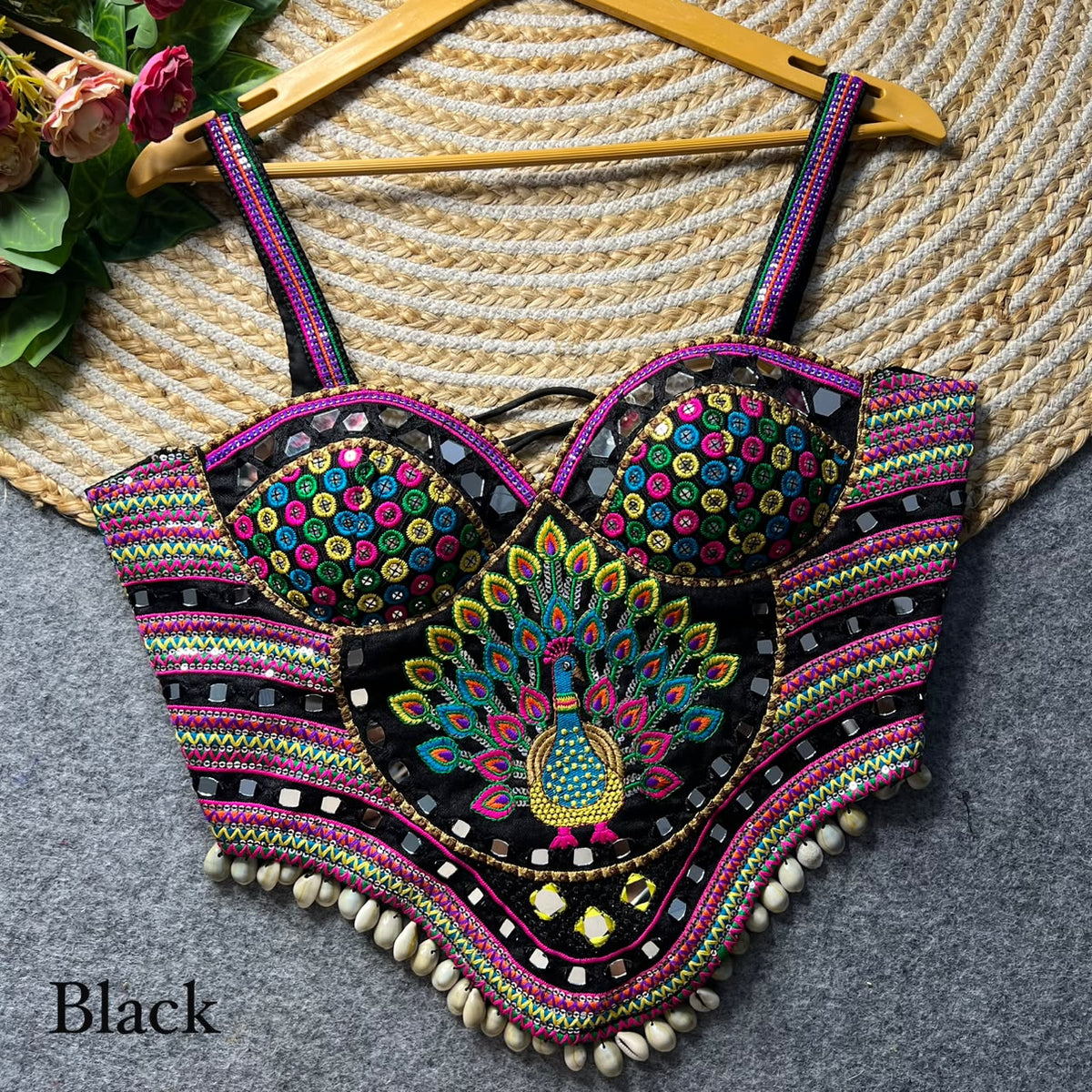 Heavy Thread + Real Mirror & Real Work ready made blouse