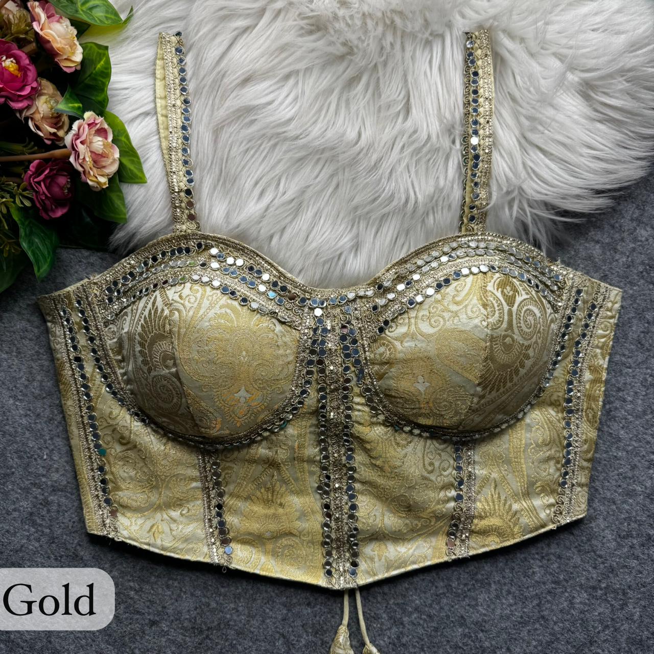PARTYWEAR WESTERN STYLE CORSET READY MADE BLOUSE