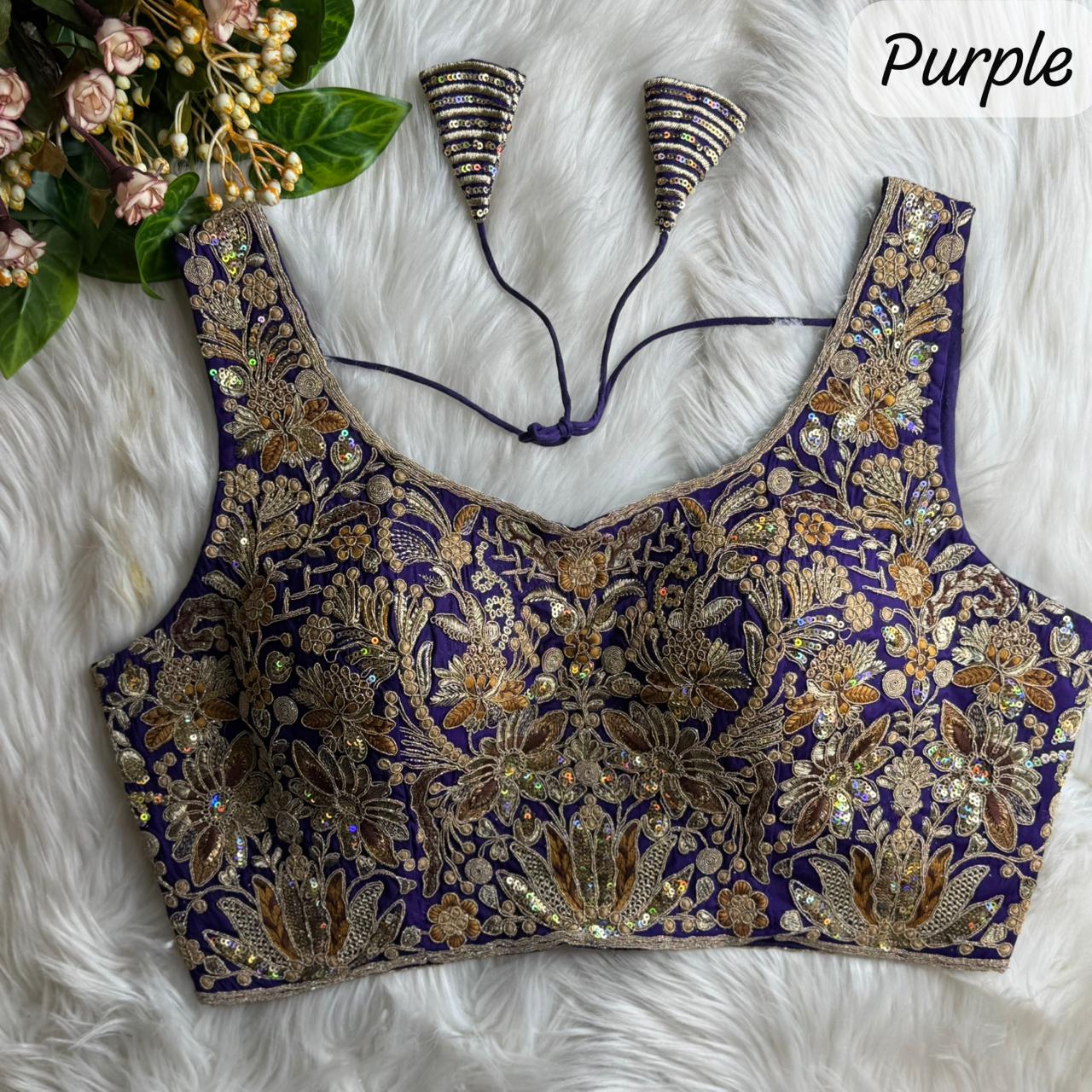 Heavy Pure Soft Roman Silk With Tricot Fuising ready made blouse