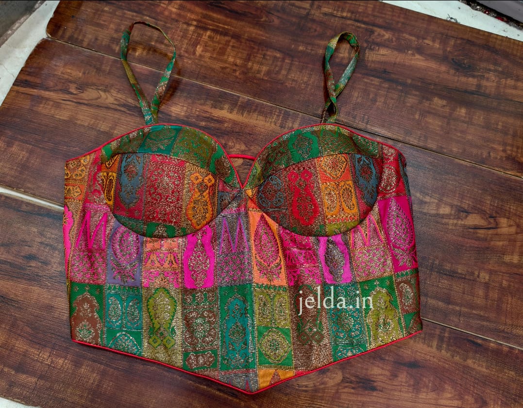 Corset multi banarsi brocade custom made blouse