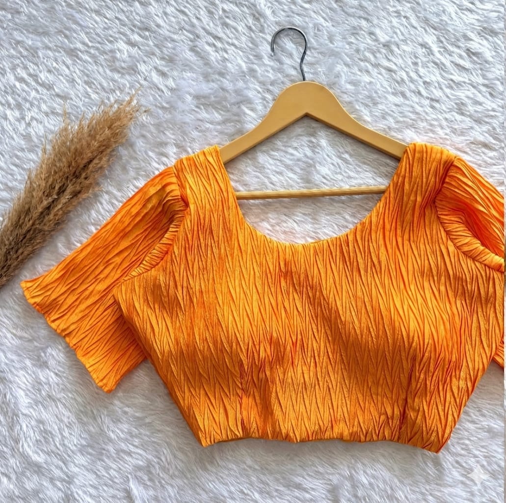 Light weight crush fabric pattern ready made blouse