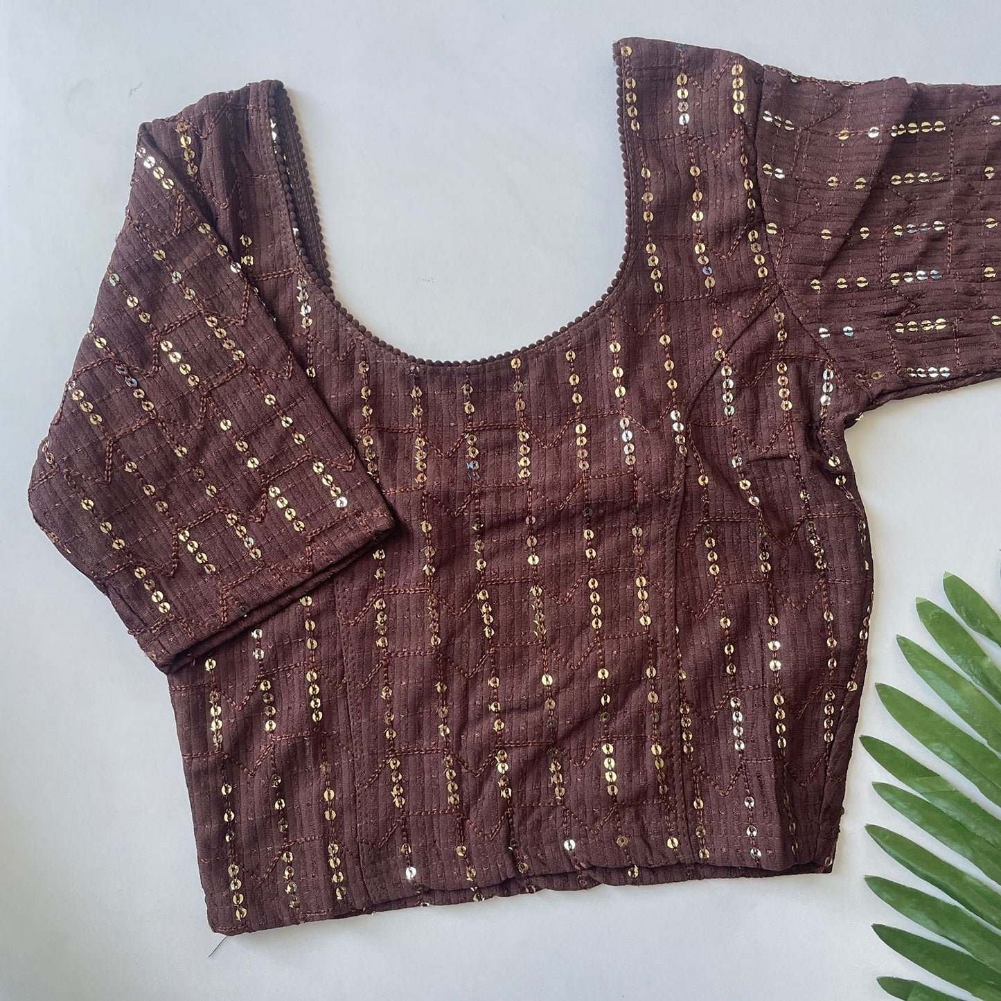 Polyester with embroidery stretchable ready made blouse