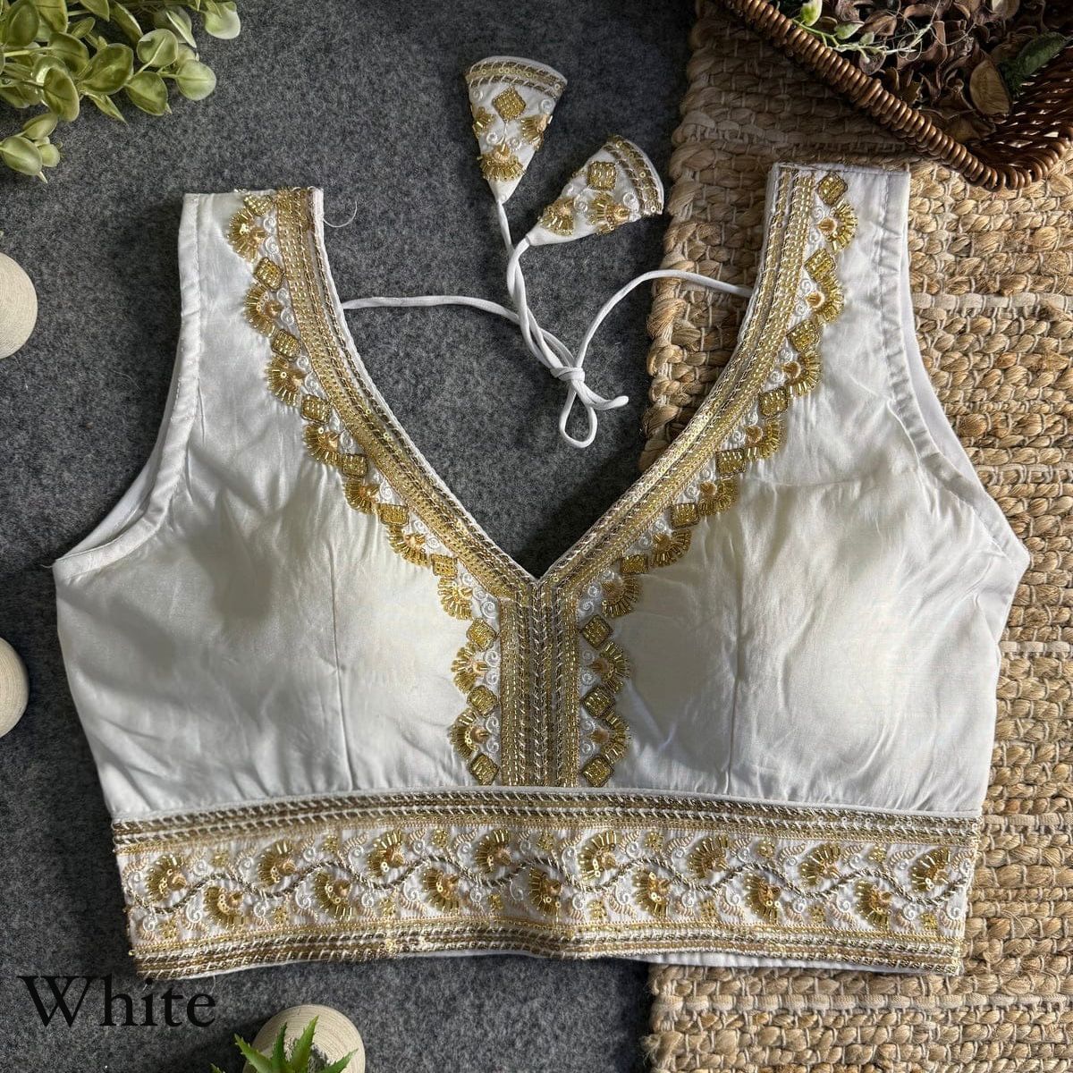 Heavy zari + Codding sequins & Beads Work ready made blouse