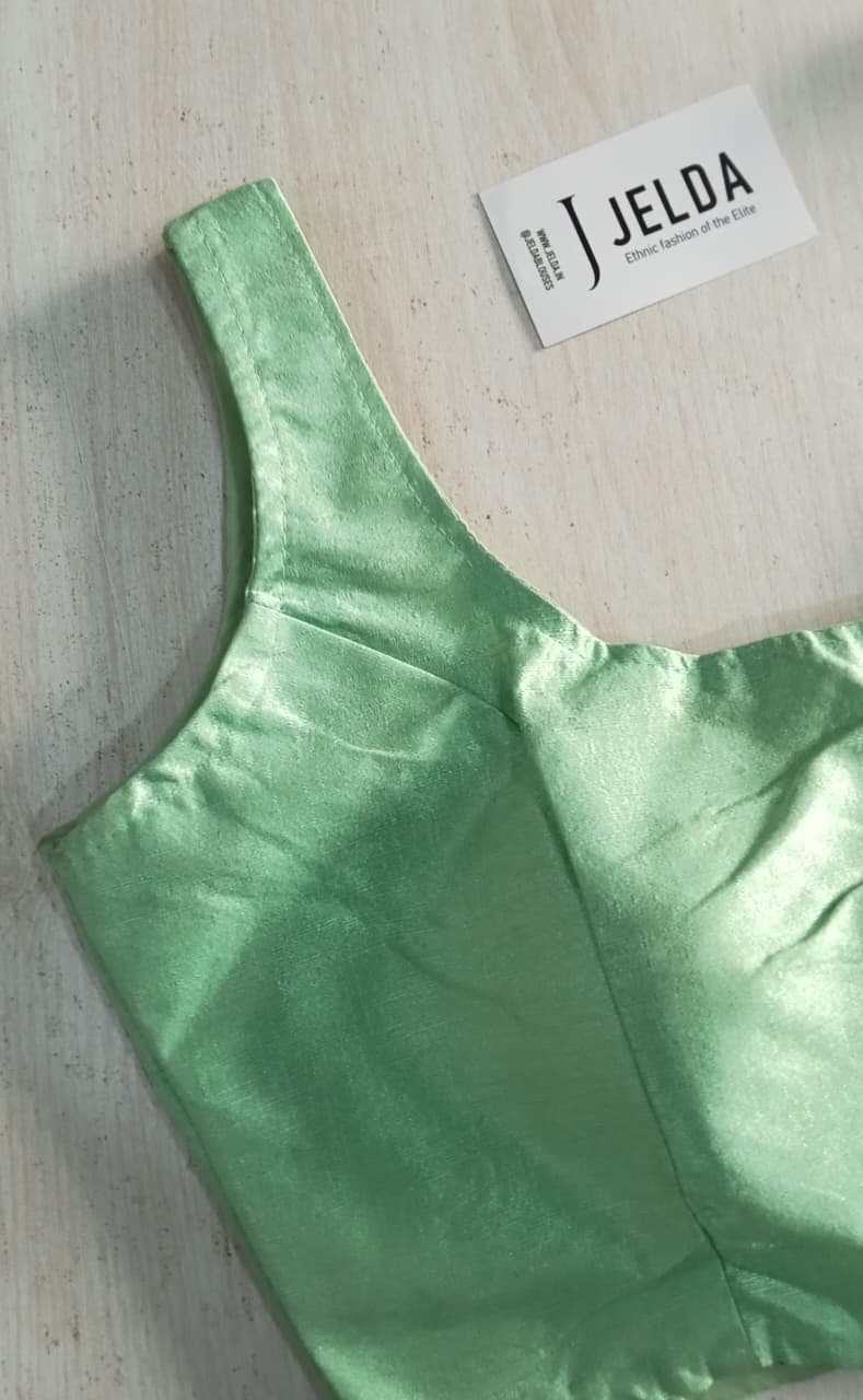 Silk fabric sleeveless ready made blouse