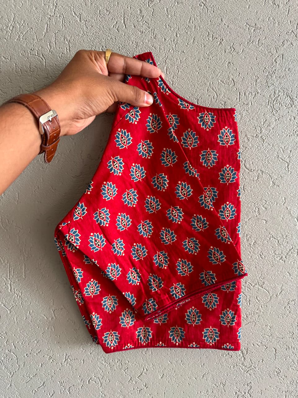 Pure Ajrakh Cotton ready made blouse