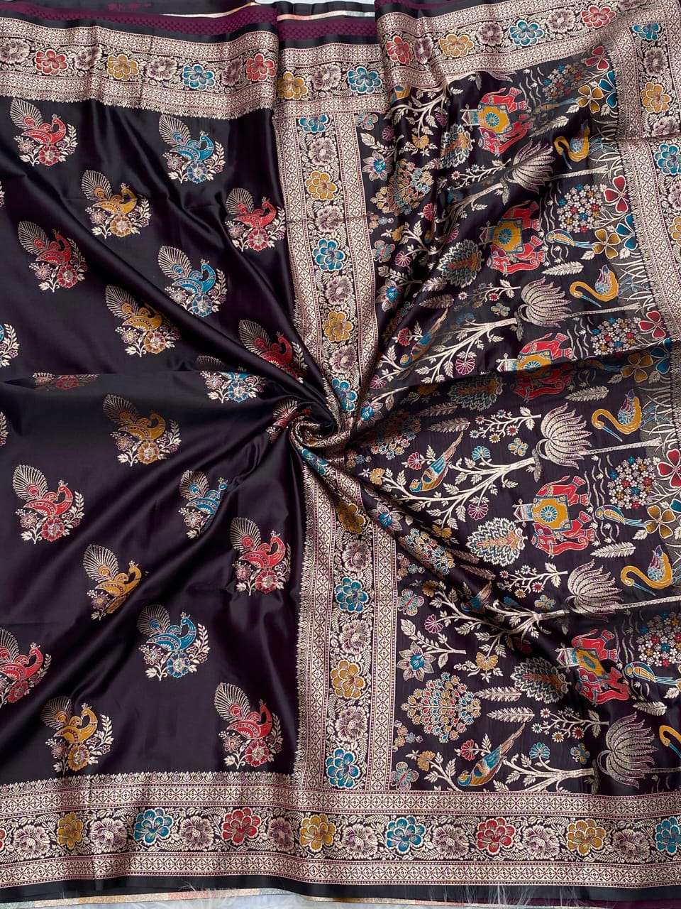 Mushro satin sarees