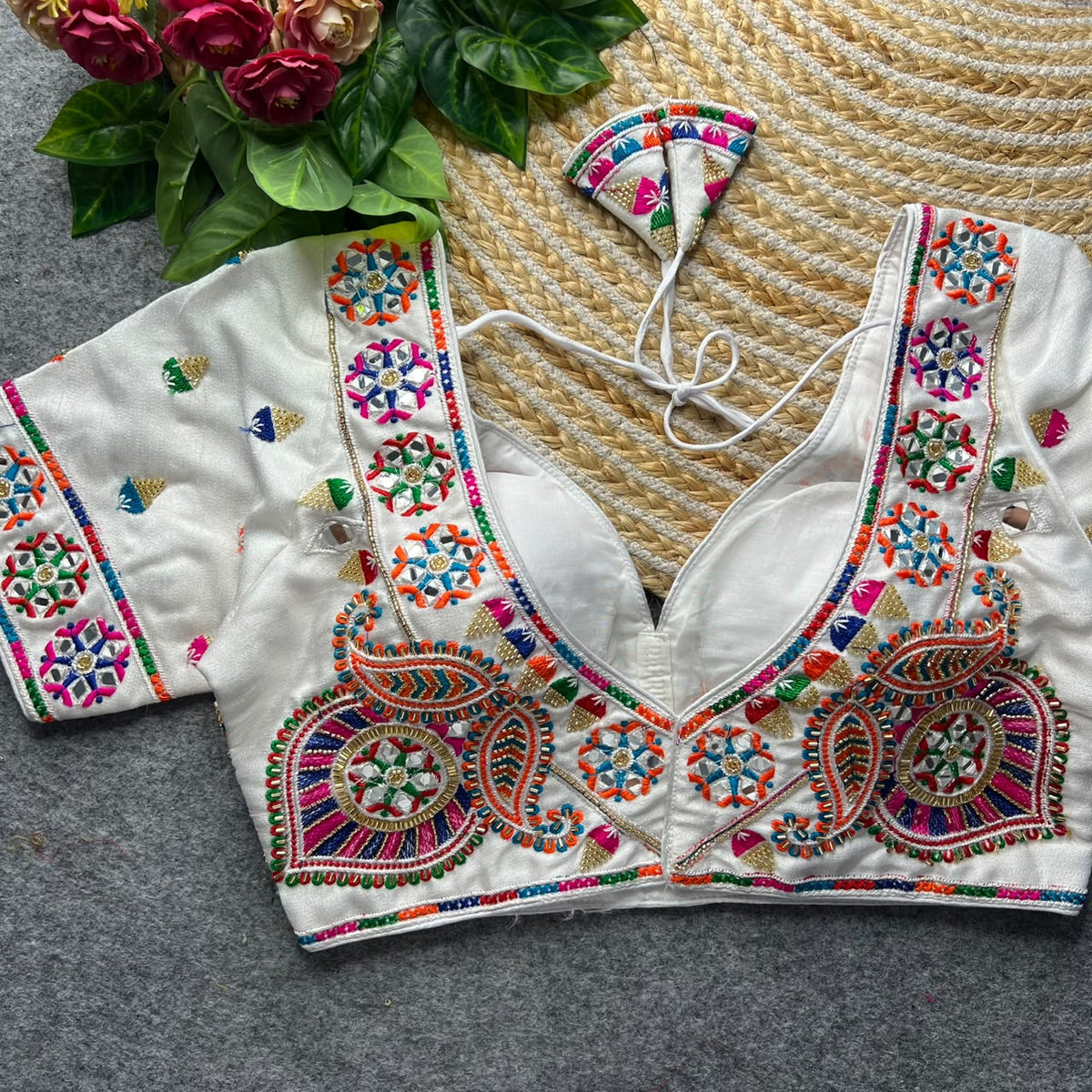 Heavy Beads + Thread work ready made blouse