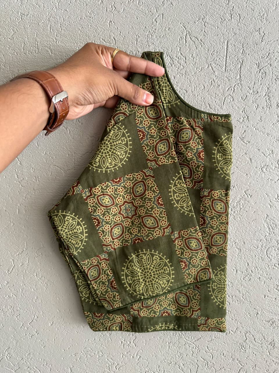 Pure Ajrakh Cotton ready made blouse