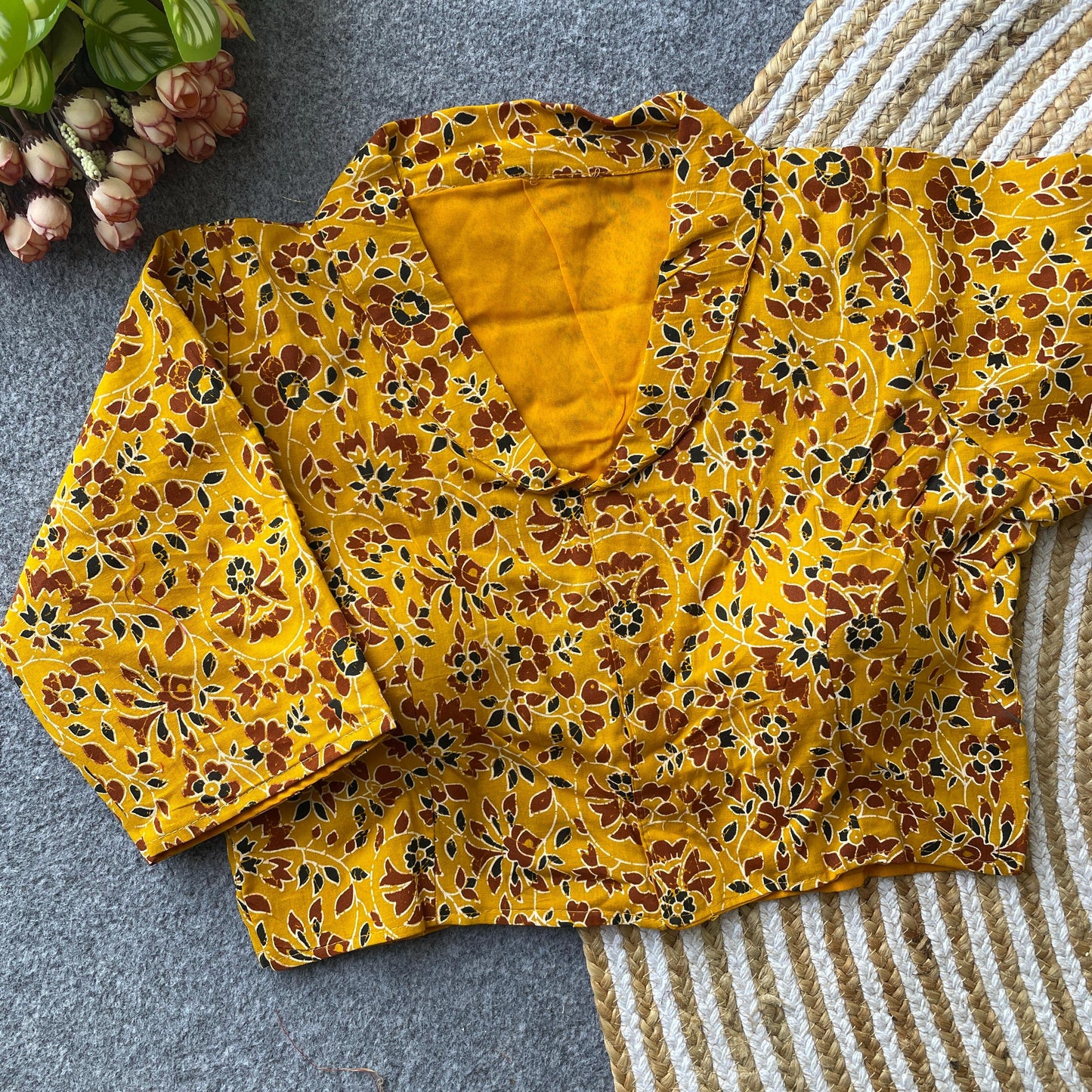 Pure Cotton Ajrakh ready made blouse