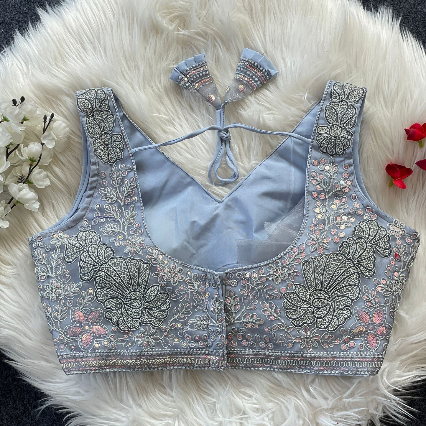 Heavy power net ready made blouse