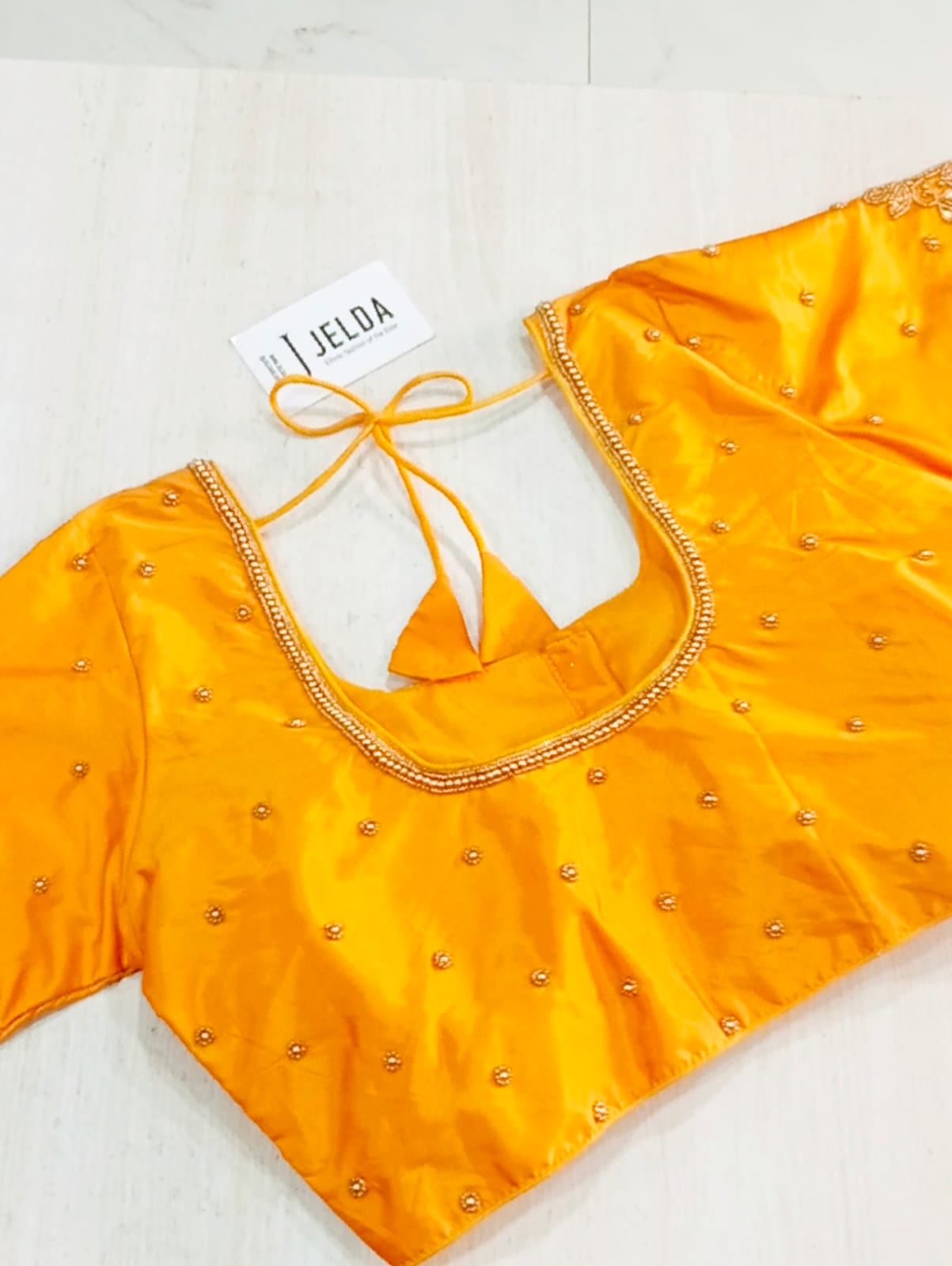 Heavy pearl work ready made blouse