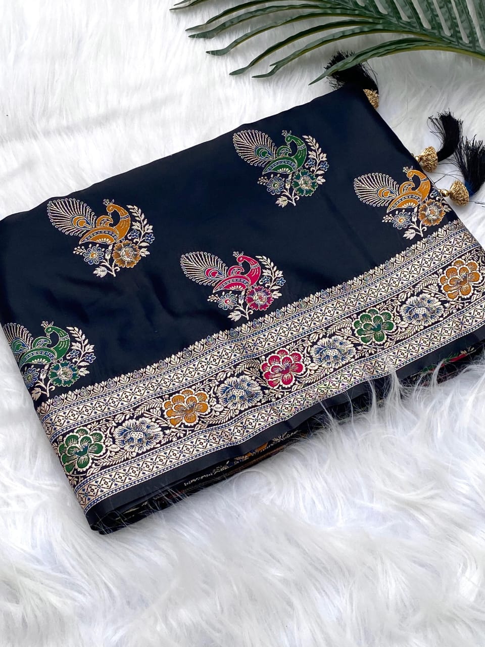Mushro satin sarees