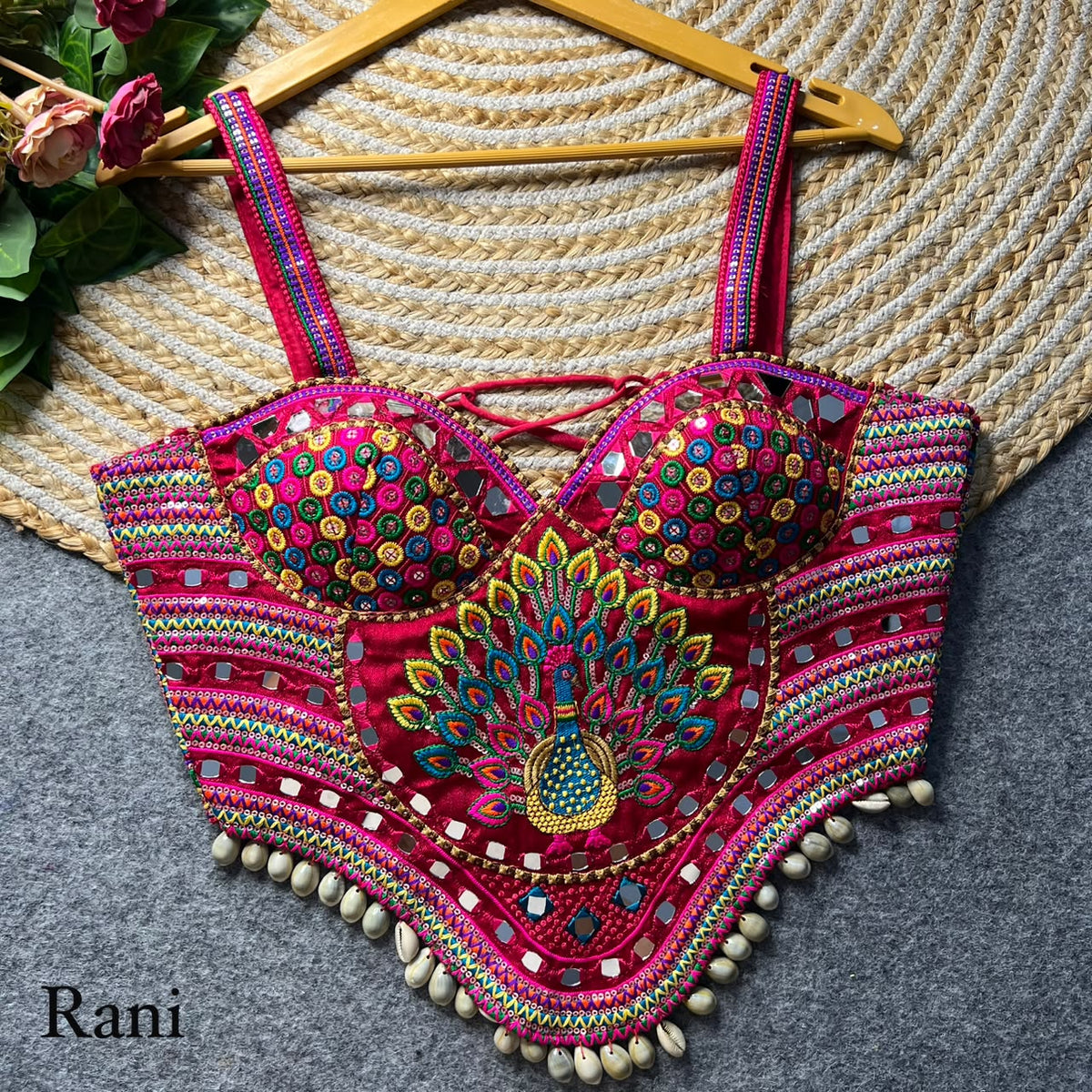 Heavy Thread + Real Mirror & Real Work ready made blouse