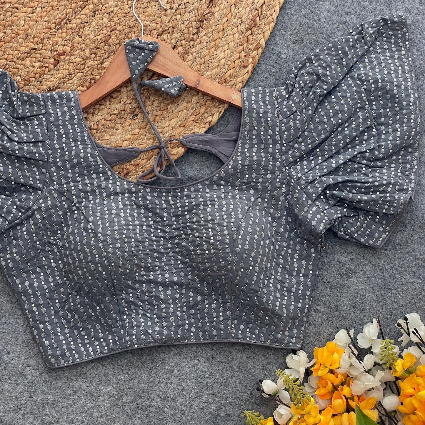 Heavy Georgette with sequins work ready made blouse