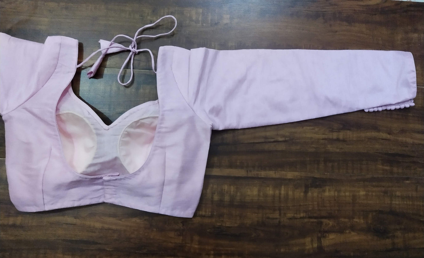 Pure dupion white full sleeves custom made blouse