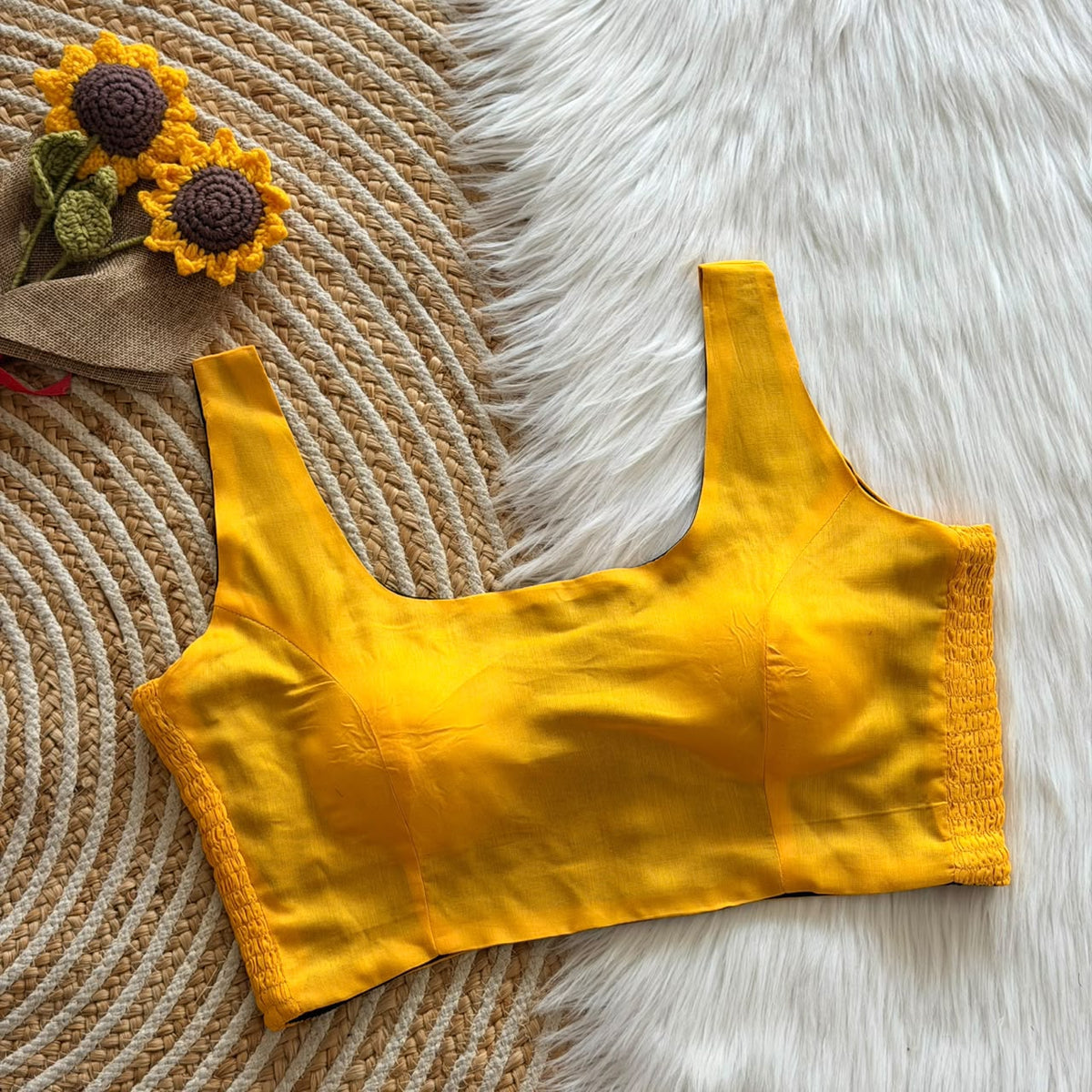 Beautiful soft cotton with side elastic ready made blouse