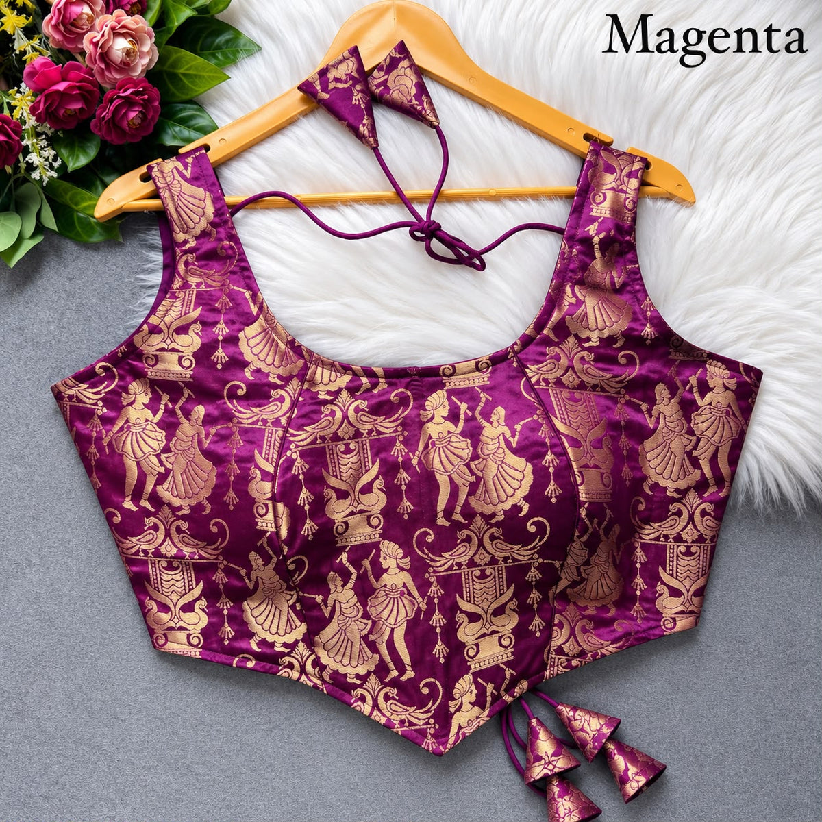 Heavy King Khab Banarasi With Tricot Fuising ready made blouse