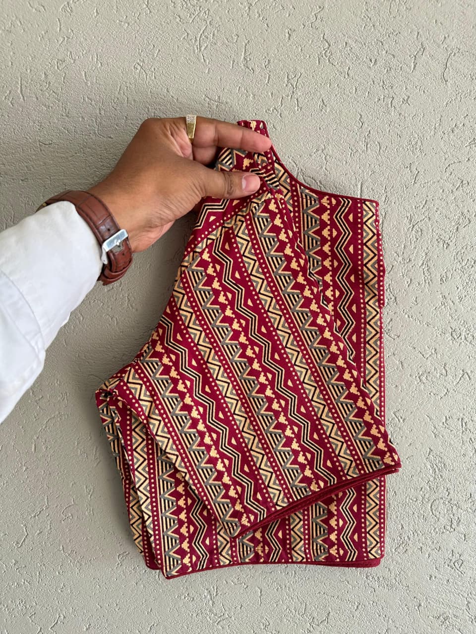 Pure Ajrakh Cotton ready made blouse