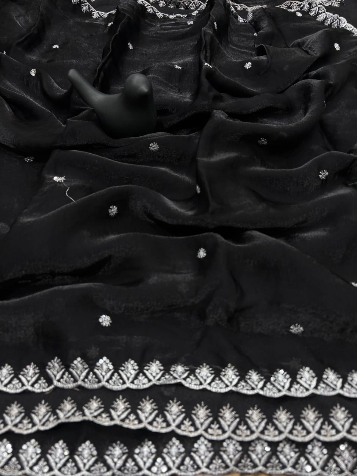 Fandy satin space silk saree