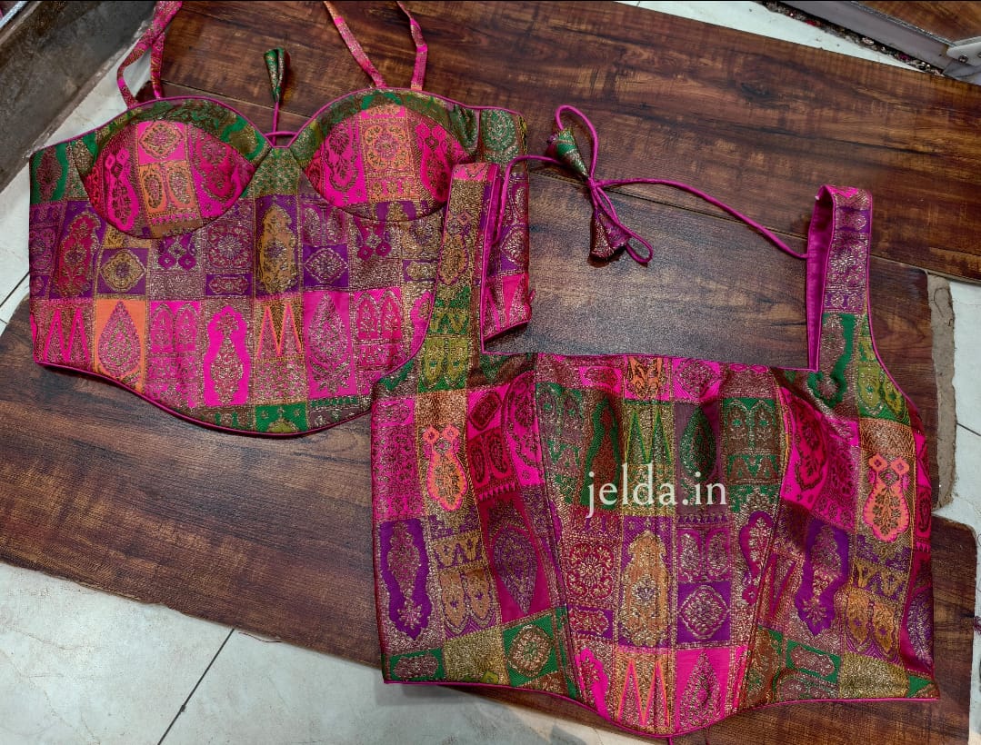 Corset multi banarsi brocade custom made blouse