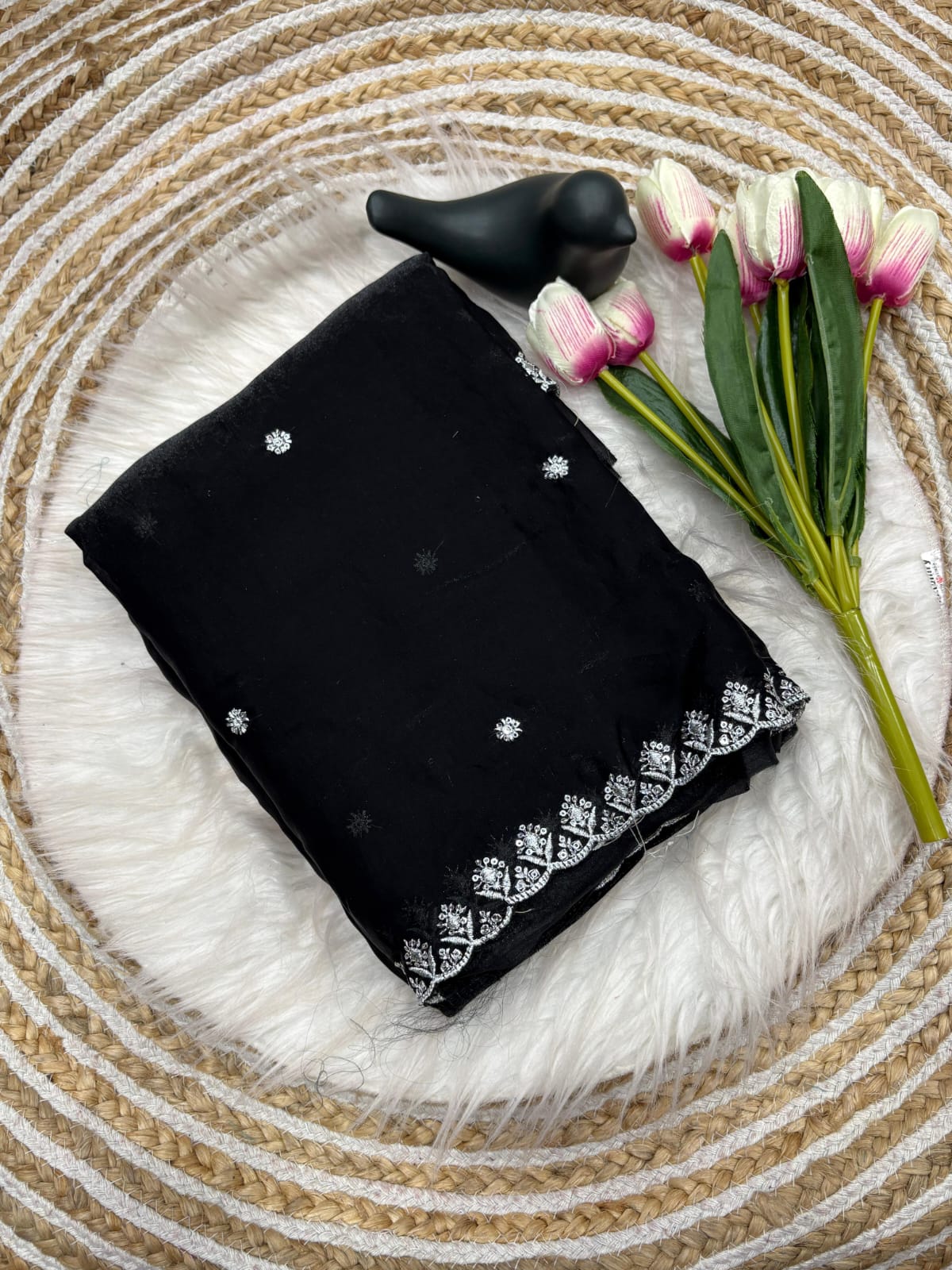 Fandy satin space silk saree