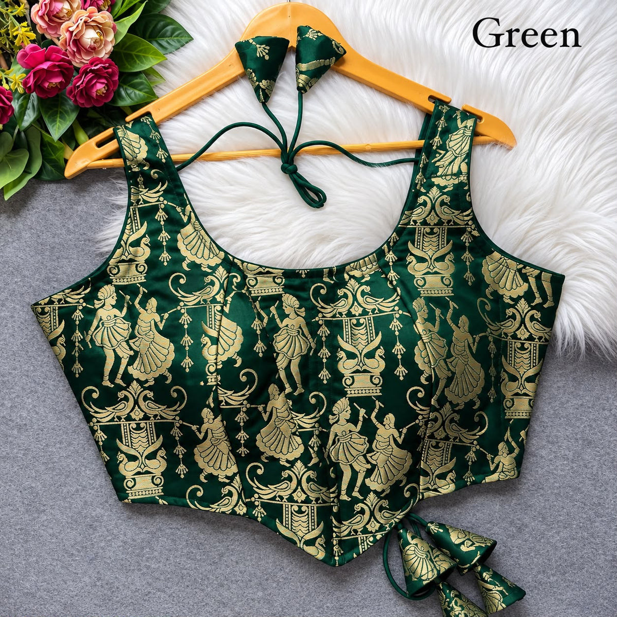 Heavy King Khab Banarasi With Tricot Fuising ready made blouse