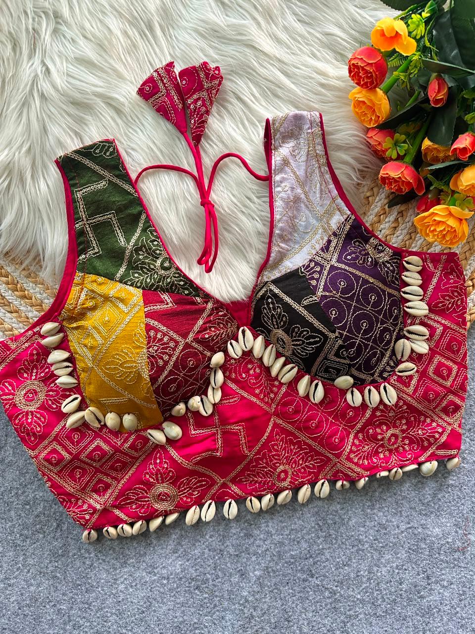Vichitra Silk ready made blouse
