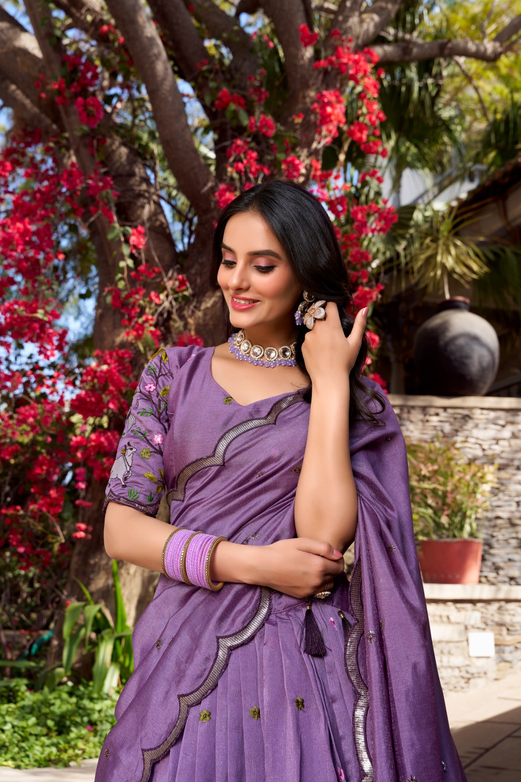 Lavender love, bridesmaid glow Lehanga