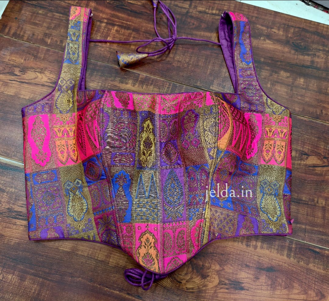 Corset multi banarsi brocade custom made blouse