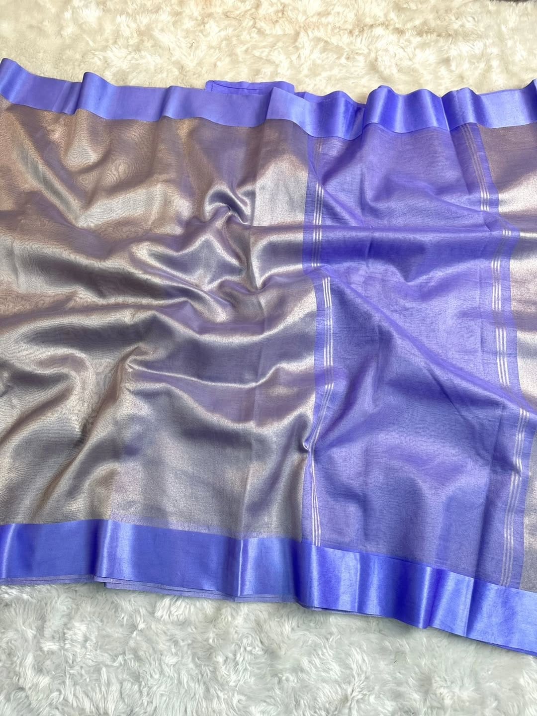 Banarasi Tissue Satin Border Soft Saree