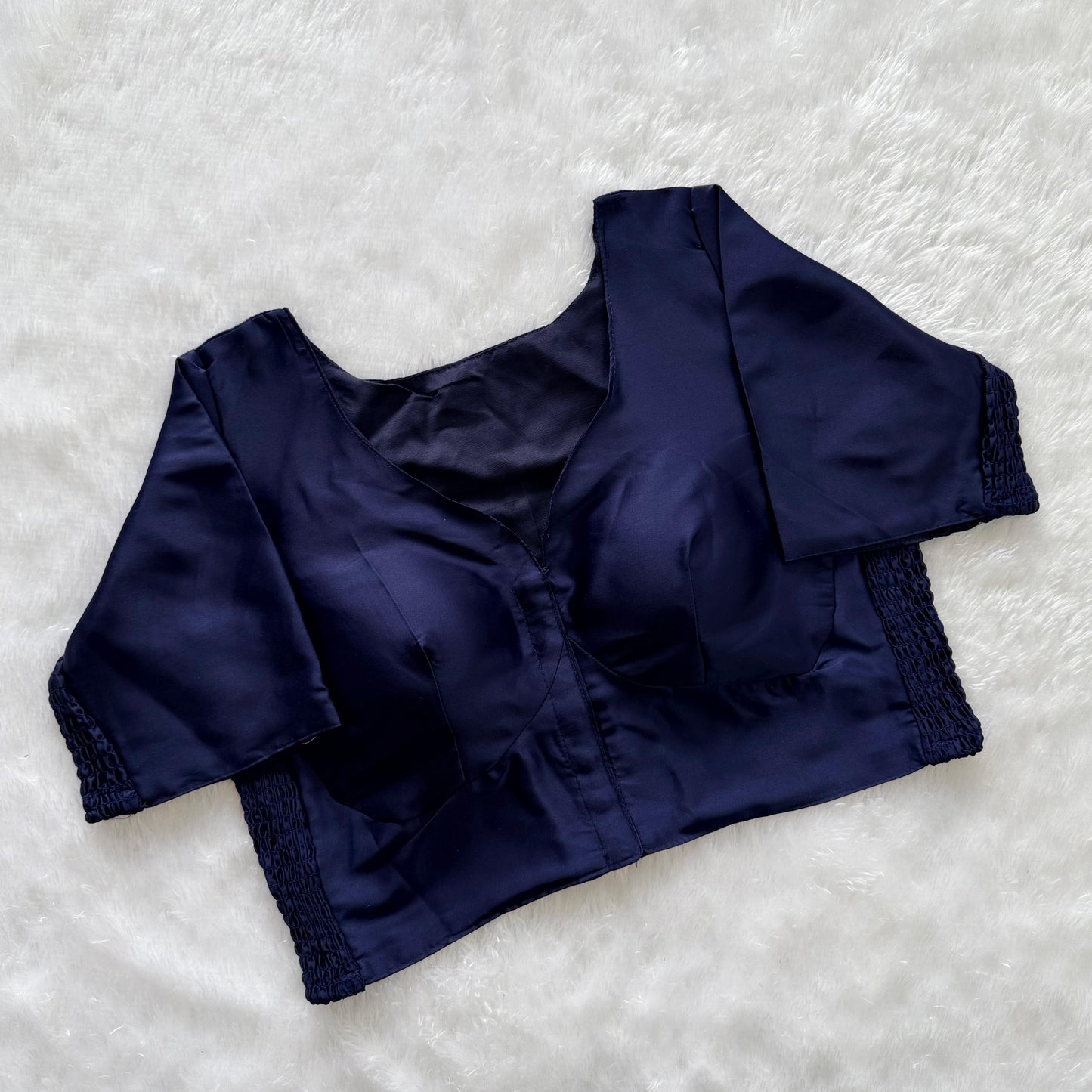 Soft silk fabric with elastic attach for better fitting  ready made blouse