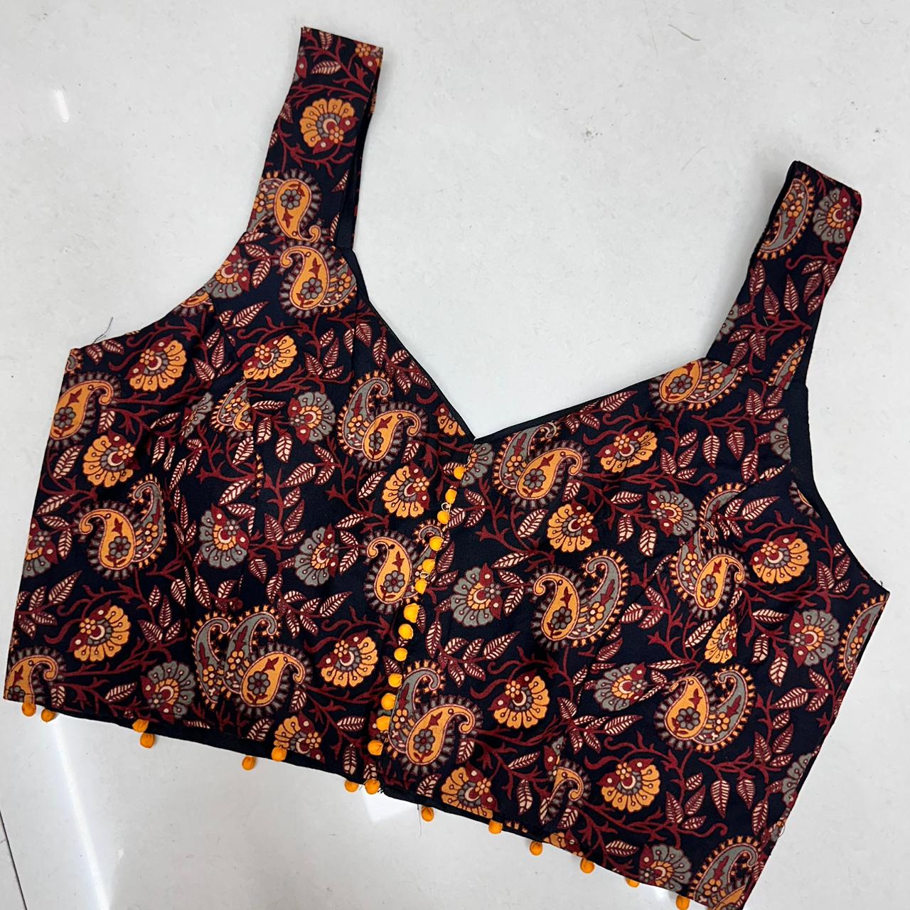Orignal cotton ajrakh ready made blouse