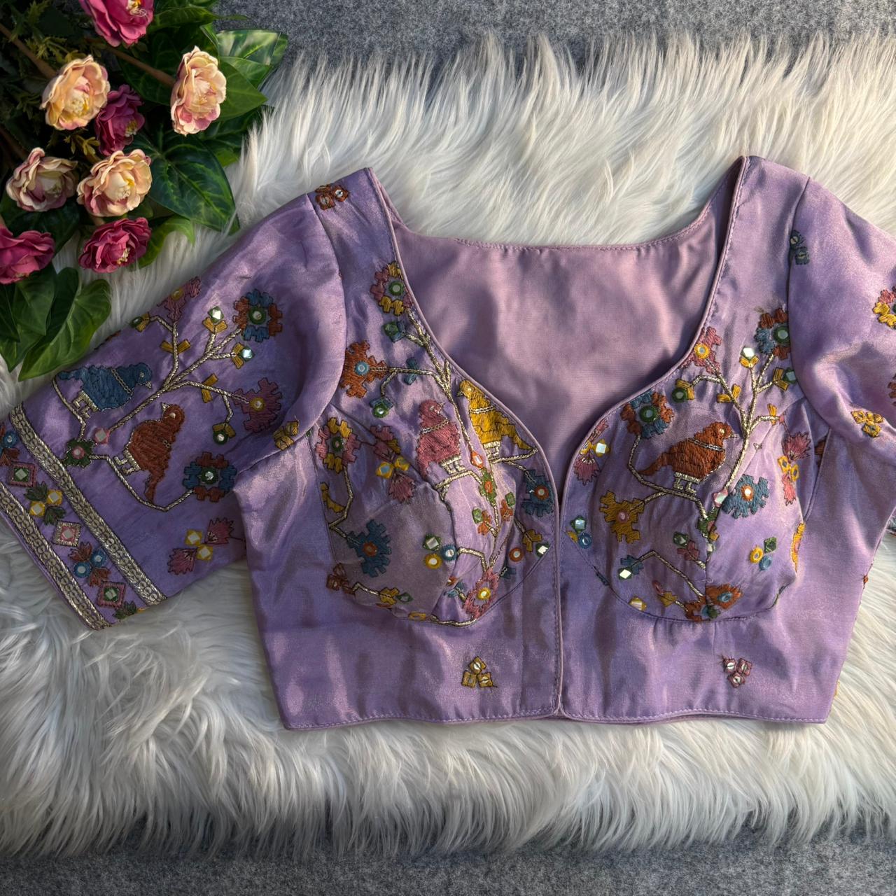 Heavy pure soft viscous cosmos silk ready made blouse