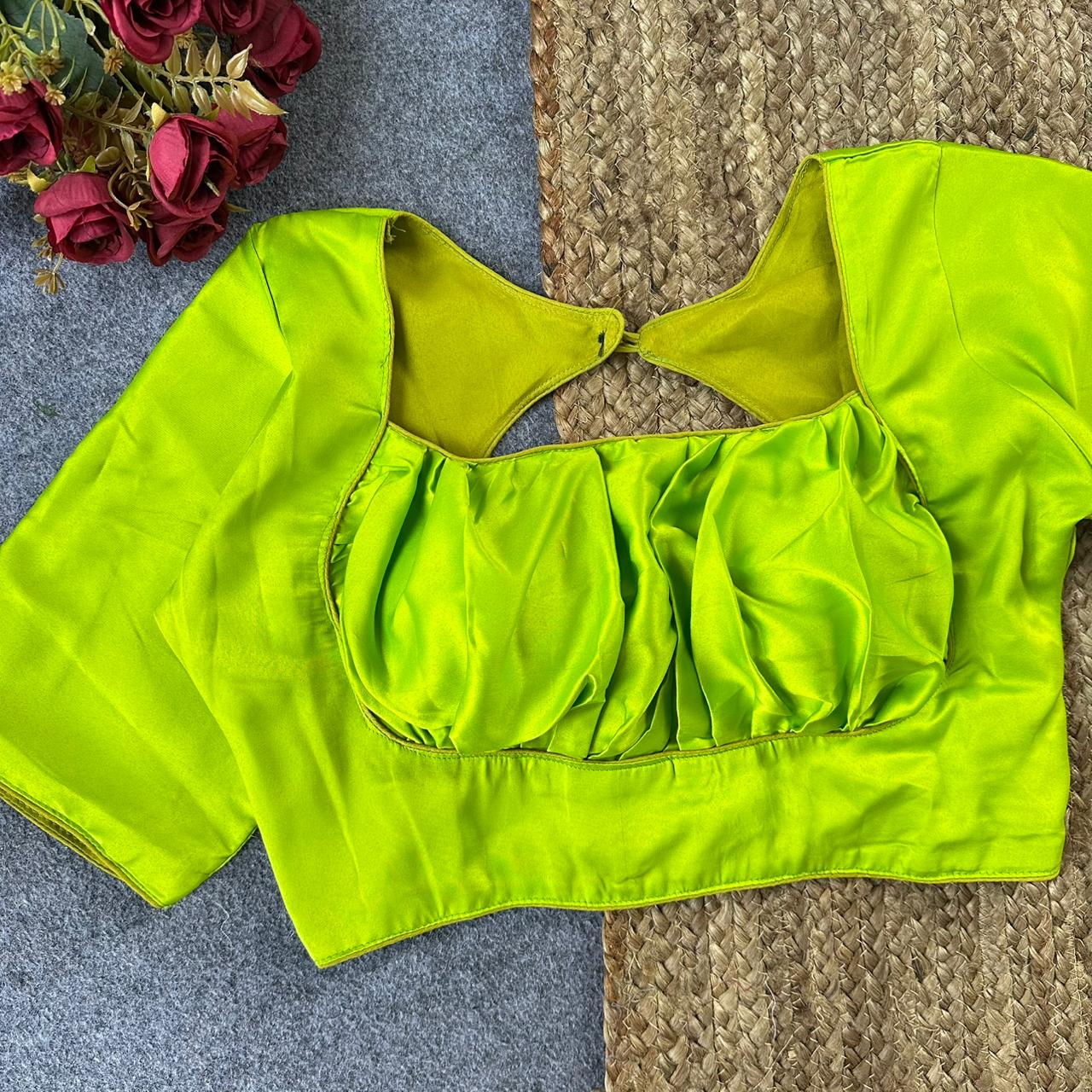 Pure malai satin ready made blouse