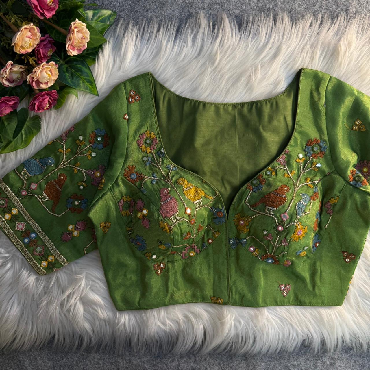Heavy pure soft viscous cosmos silk ready made blouse