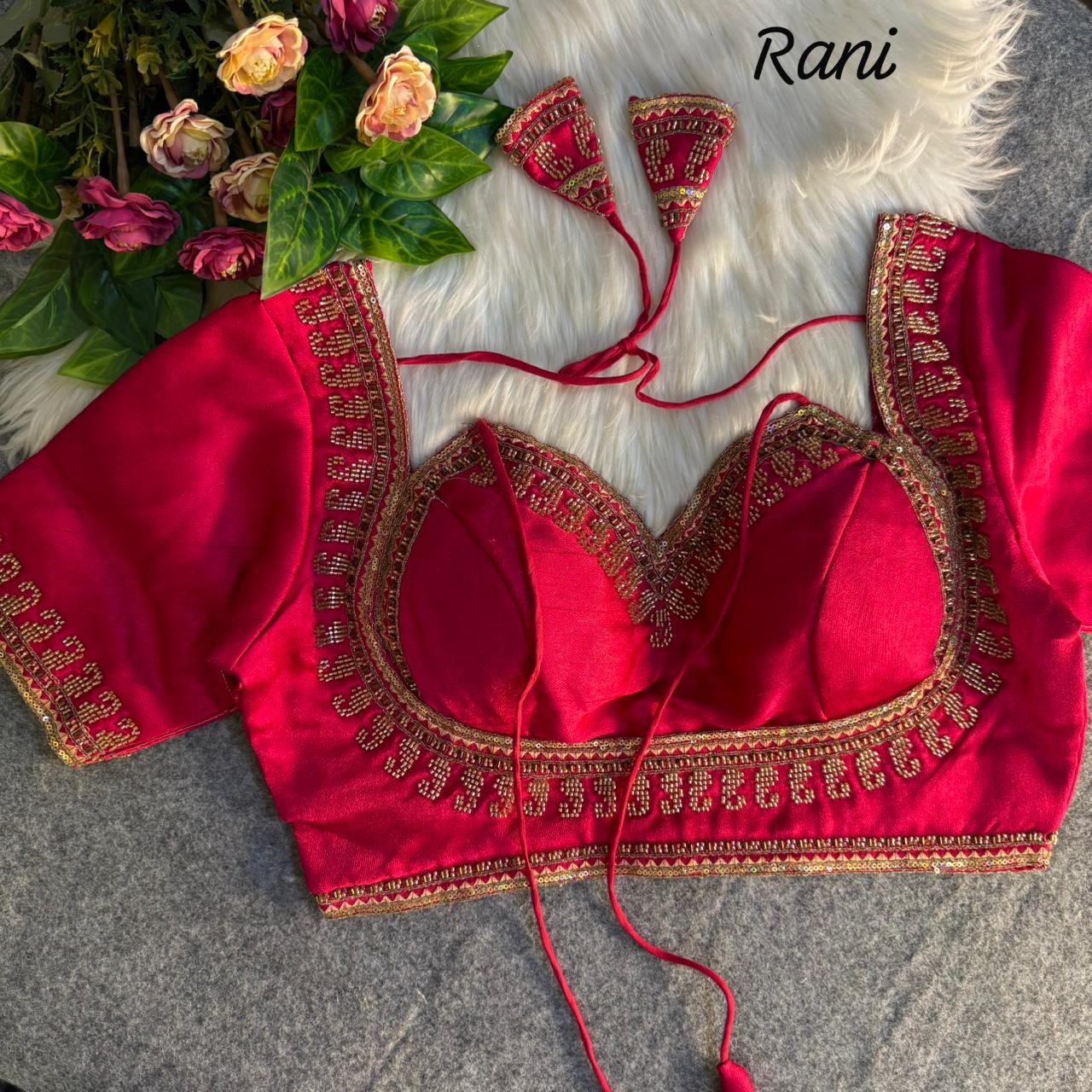Heavy zari sequins & beads + thread work ready made blouse