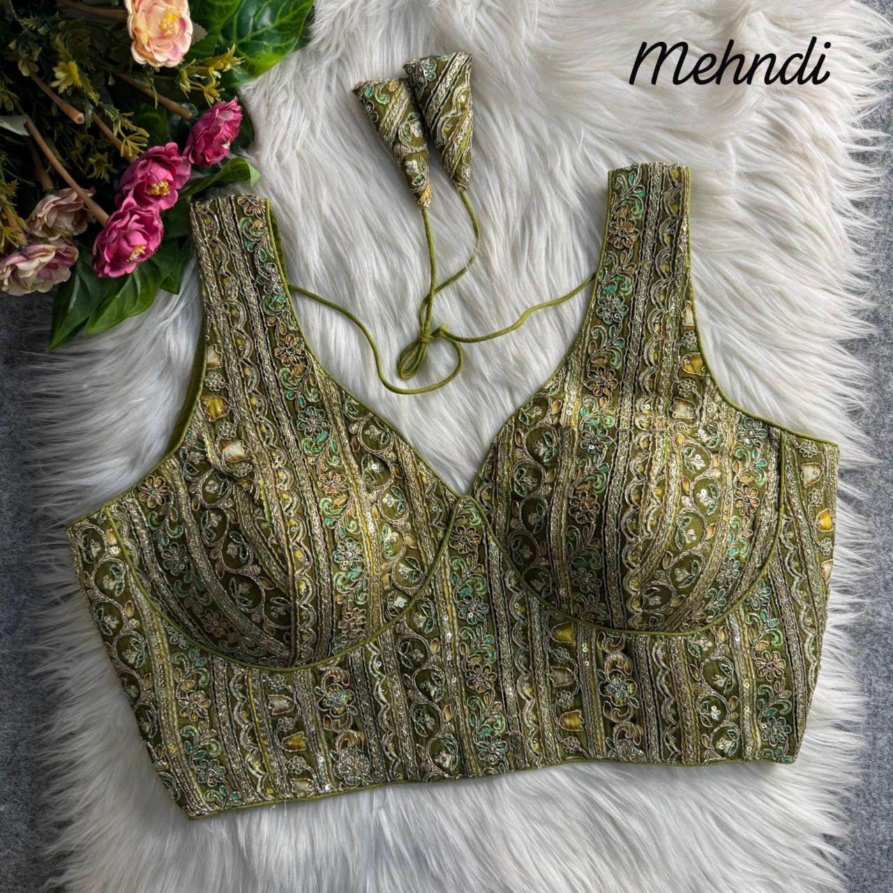 Heavy pure soft crape silk ready made blouse