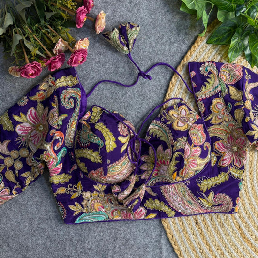 Heavy Pure Crepe ready made blouse