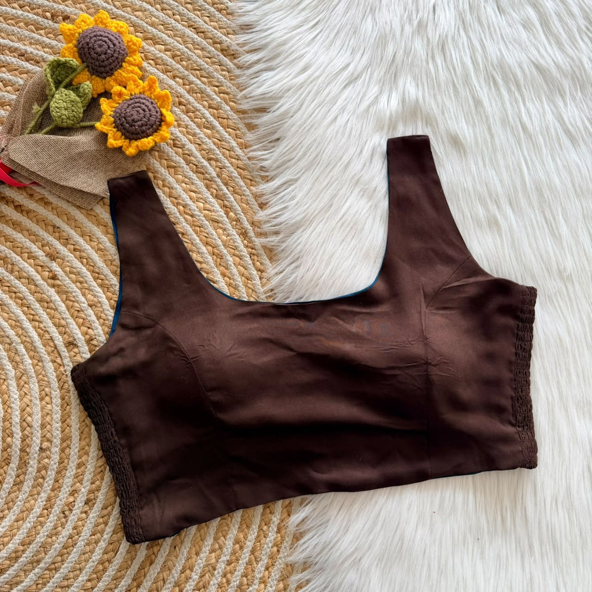 Beautiful soft cotton with side elastic ready made blouse