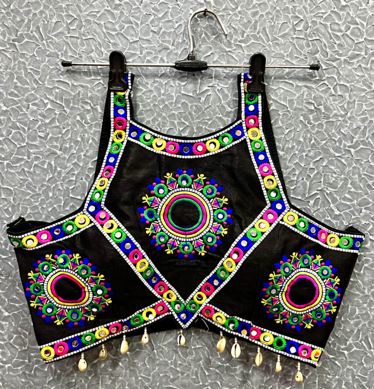 Heavy silk thread work sleeveless ready made blouse