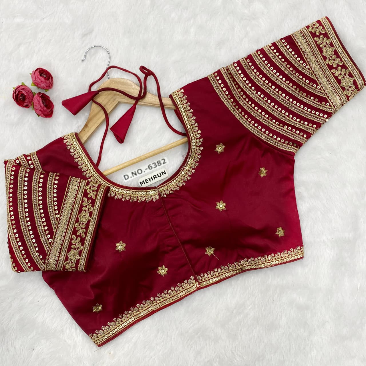 Malai Embroidery ready made blouse