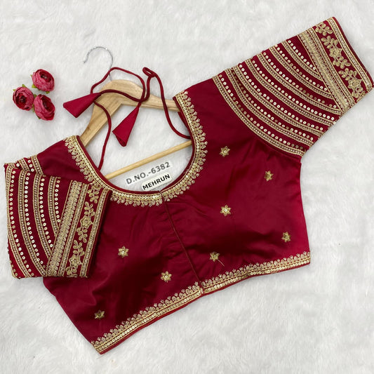 Malai Embroidery ready made blouse