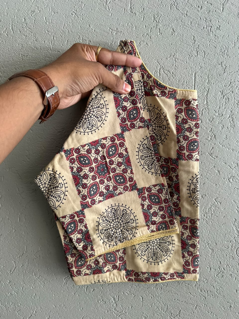 Pure Ajrakh Cotton ready made blouse