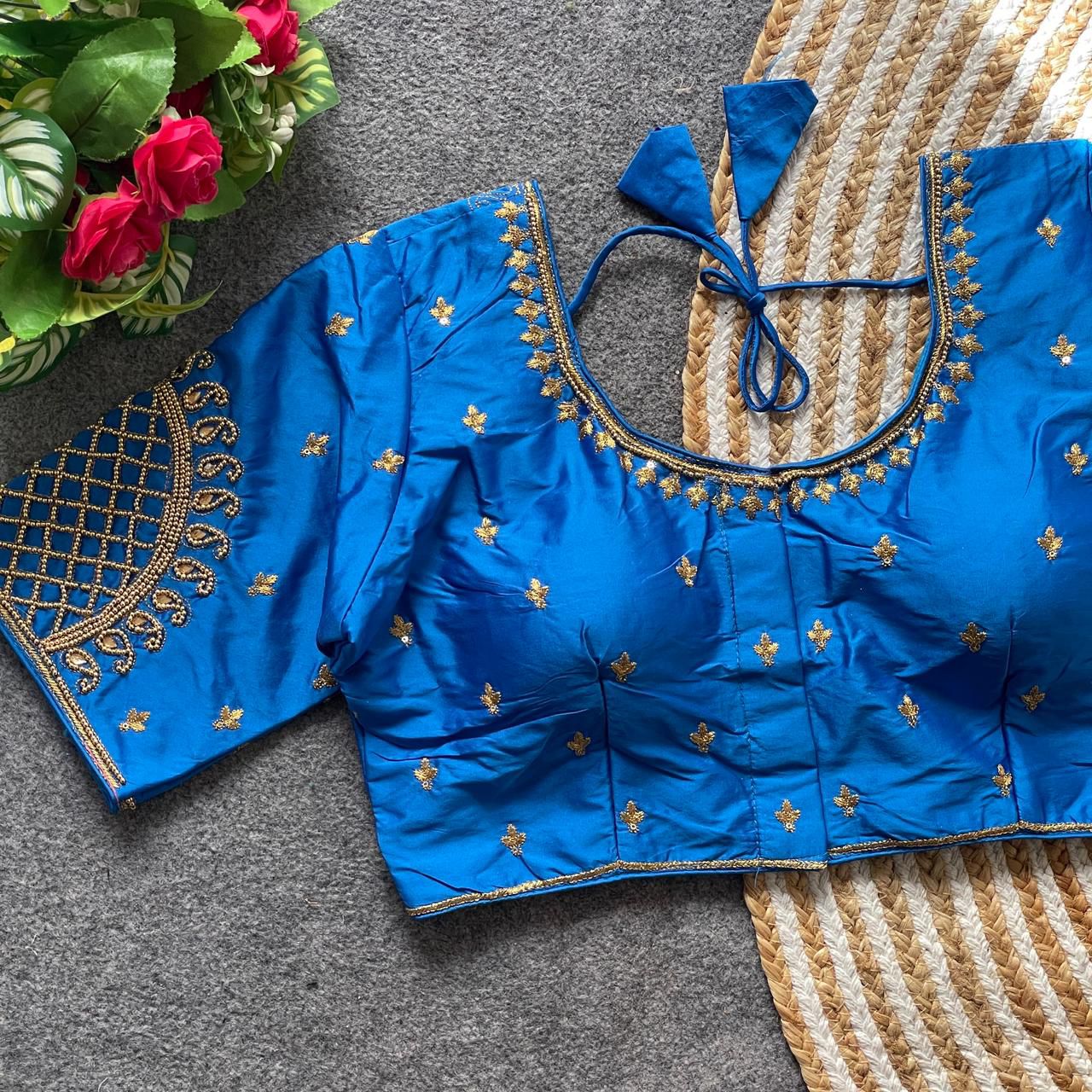 Heavy banarasi silk ready made blouse
